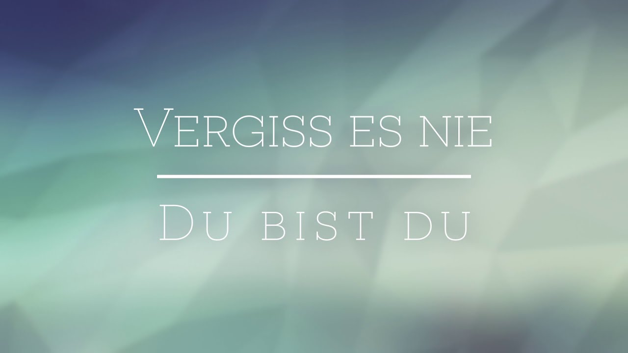 Vergiss es nie / Du bist Du - KARAOKE