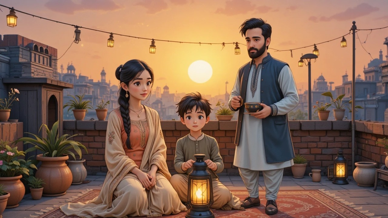 “First Winter Fog Over Pakistani Rooftops | Cozy Family Slice-of-Life | Ghibli-Style