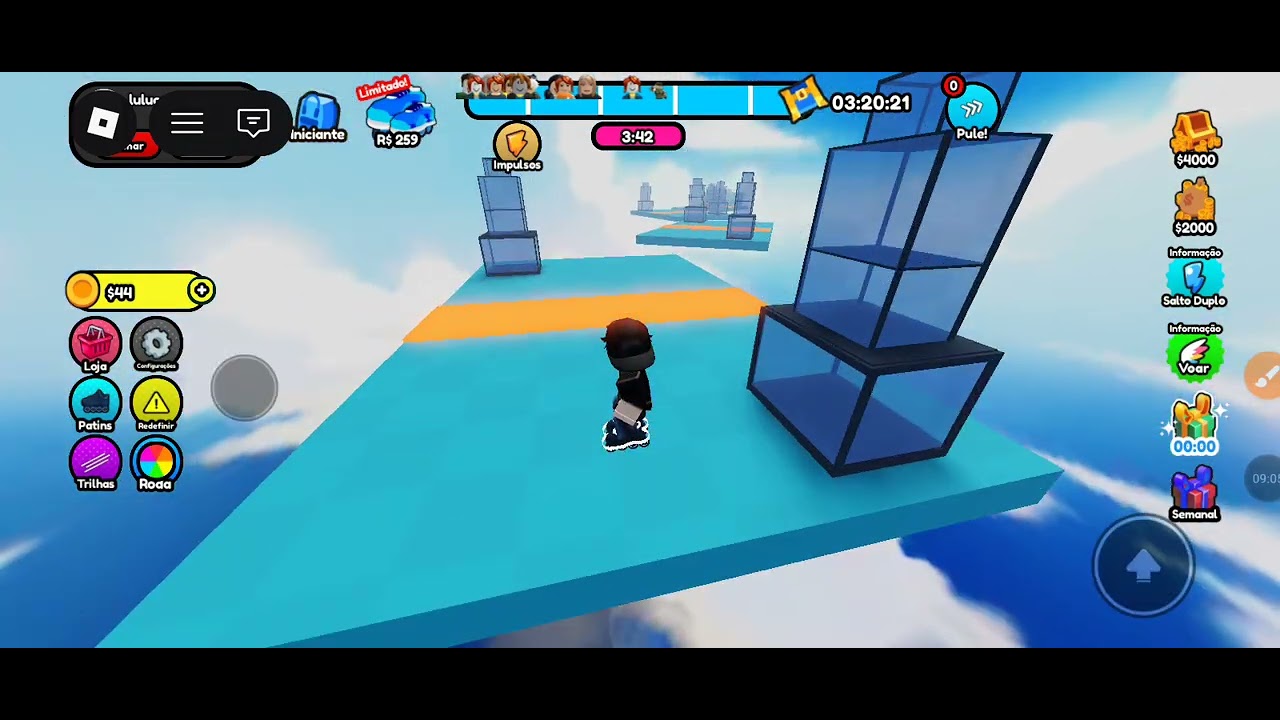 Parkour de patins.
