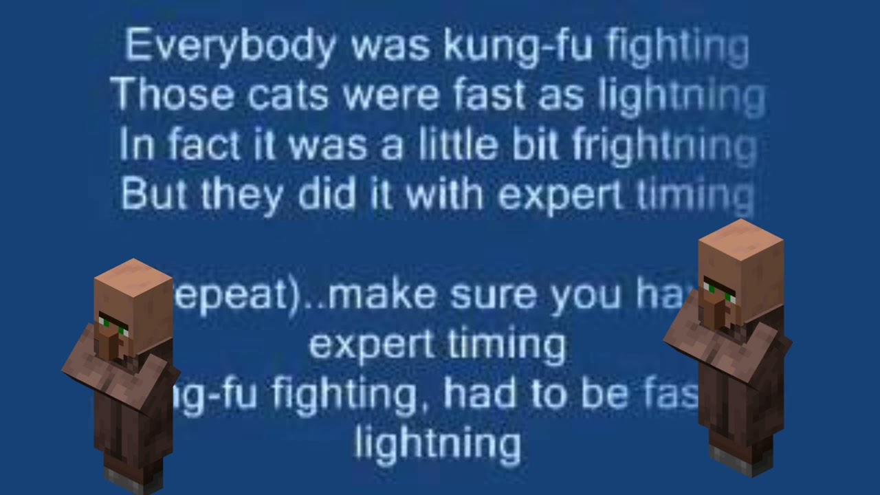 Minecraft villager sings kung fu fighting ai covers