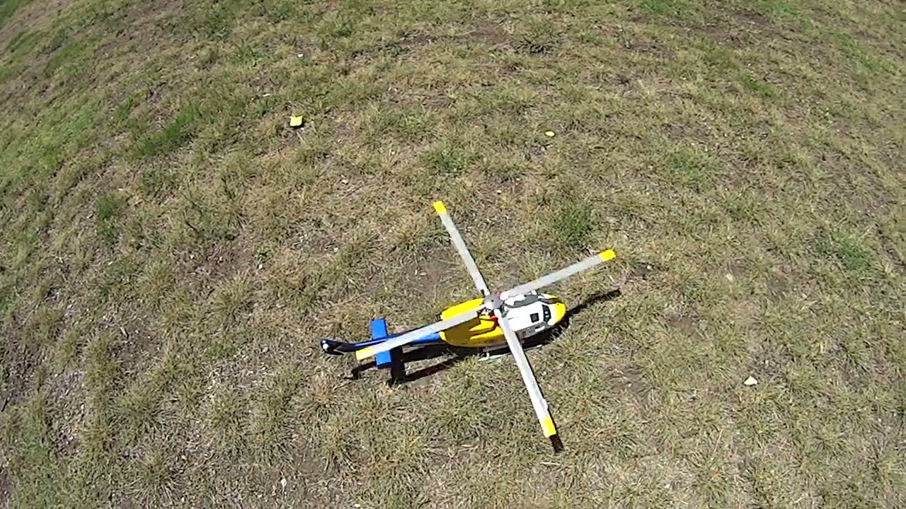 Flywing Bell out in the open field flight test four blade GPS pt2