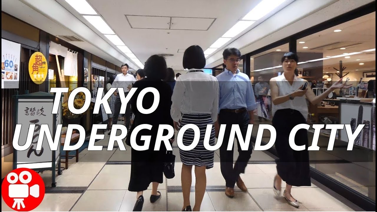 Tokyo Underground City Otemachi To Tokyo Train Station at Lunch - 4K 60FPS HDR