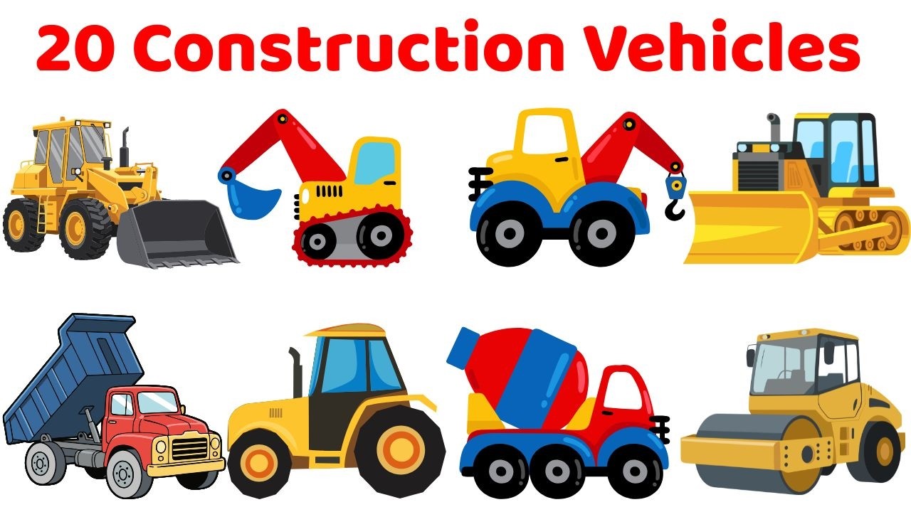 Learn Construction Vehicles for Kids | English & Bangla Names | Preschool Learning