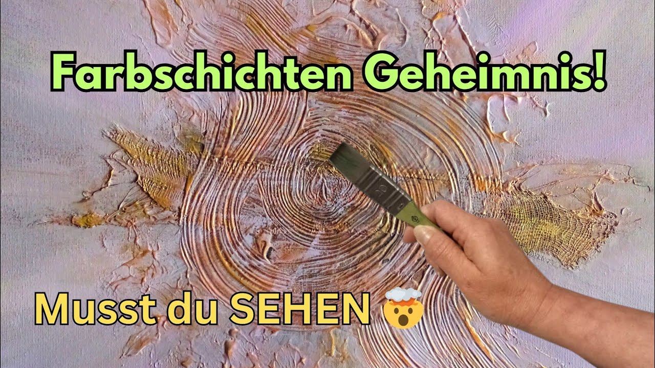 Abstraktes Acrylbild mit Strukturpaste malen – Goldene und kupferne Akzente setzen