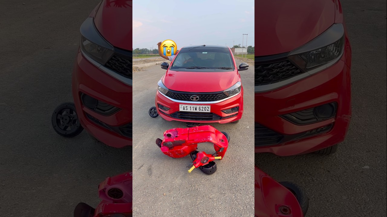 Tiago car accident ola Scooty ke sat🥲#shorts