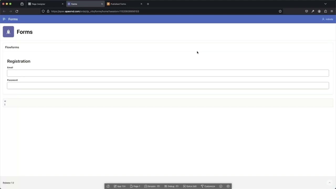 Plug-ins Pro FlowForms: Viewing Published Forms in Your Own Oracle APEX Application