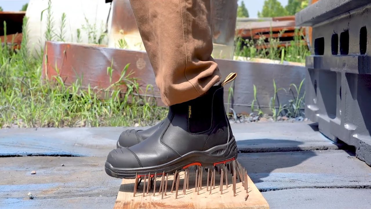 Safetoe Cow Leather Waterproof Mens Work Boots Steel Toe Chelsea Safety Boots M-8025NBK