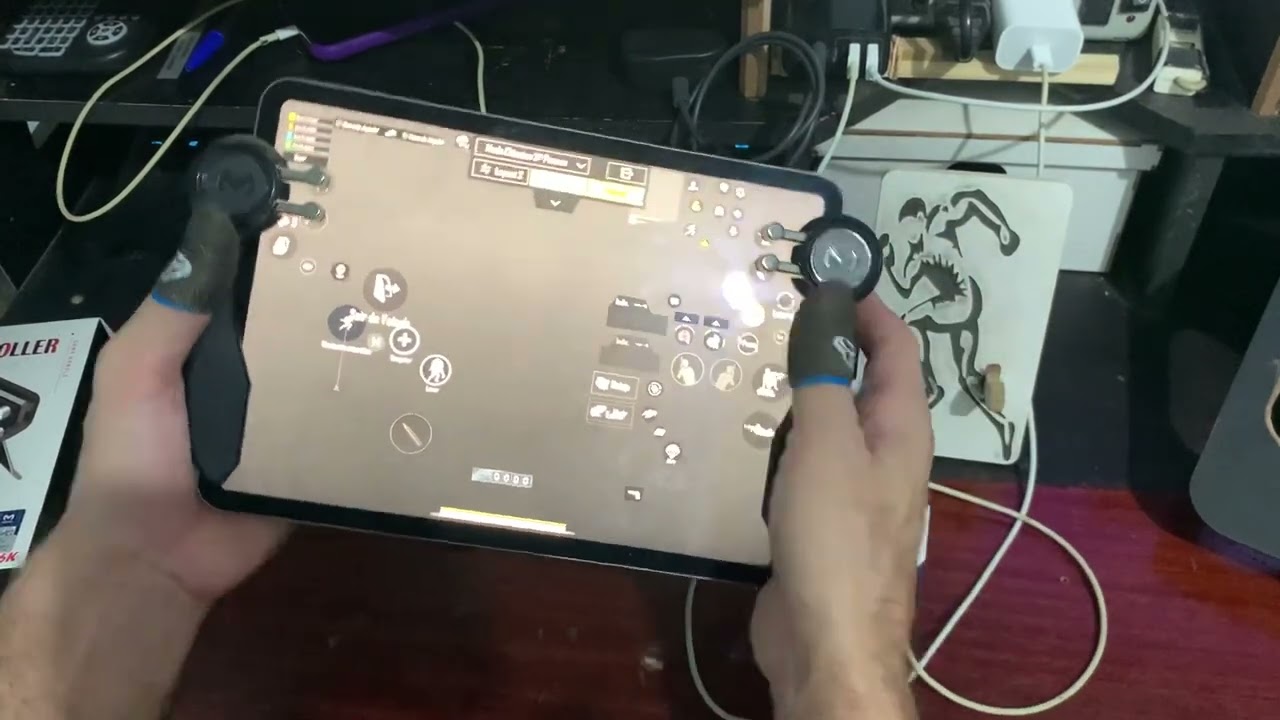 Gatilho 6 dedos para iPad tablet mecânico trigger hud