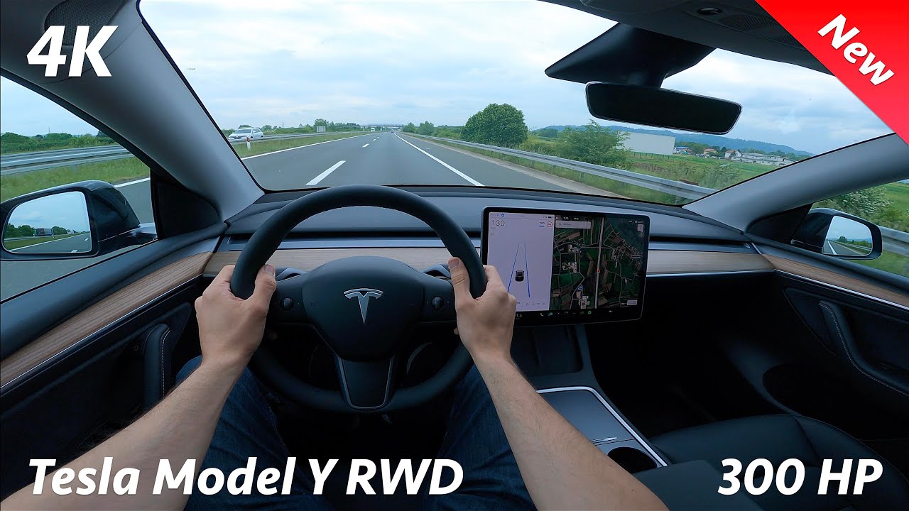 Tesla Model Y 2023 RWD - тест-драйв и полный обзор POV в 4K (аккумулятор LFP), разгон 0-100 км/ч