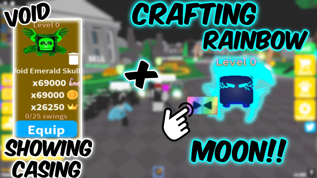Showing Casing VOID Emerald Skull + Crafting Rainbow Moon [Saber Simulator]