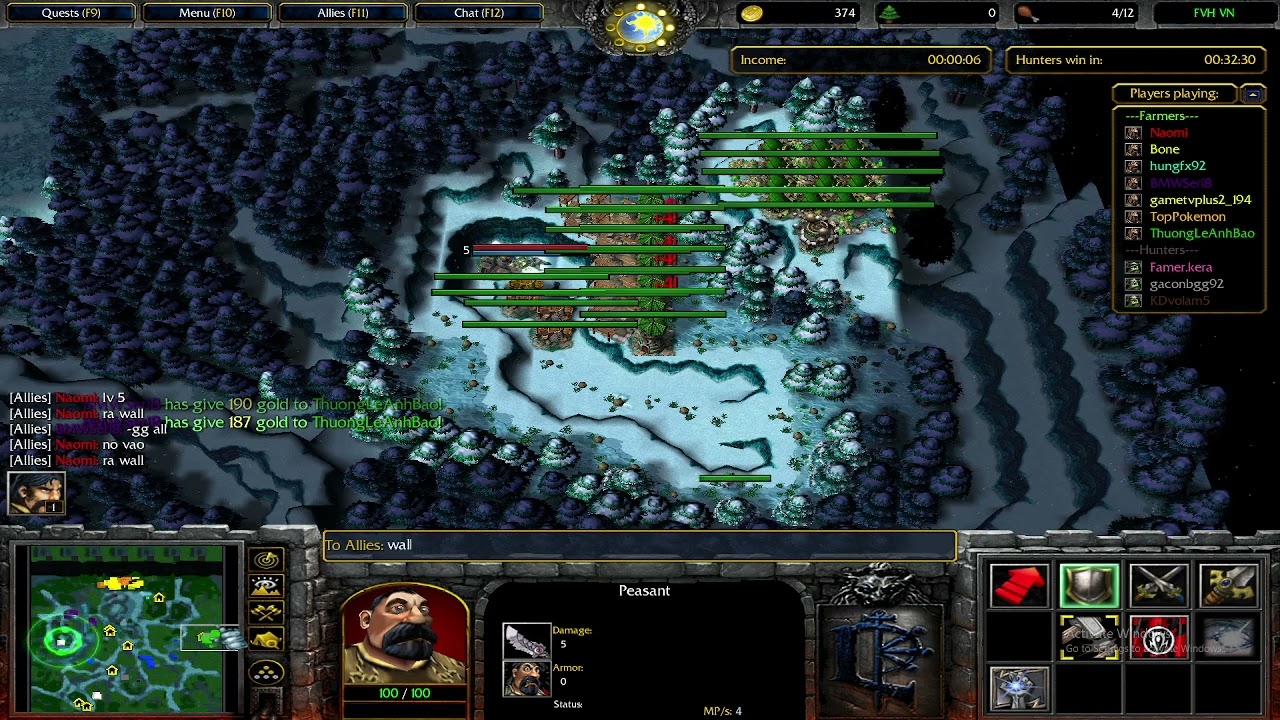 Warcraft 3 Farmer Vs Hunter #54 ( Hunter Gacon )