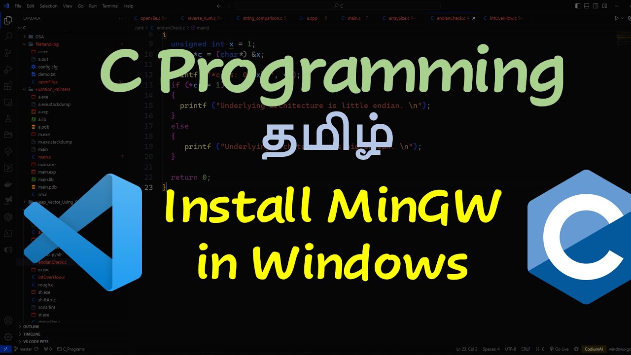 Install MinGW for VSCode in Tamil #1 | C Programming in Tamil