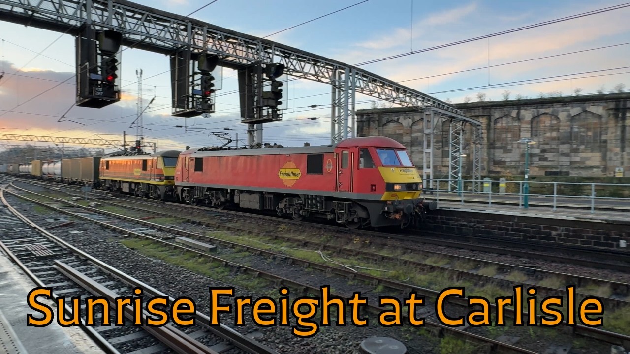 Early Morning Trainspotting at Carlisle | 90 Double-Header, DRS 88 & 57 Thunderbird (7 Dec 2025)