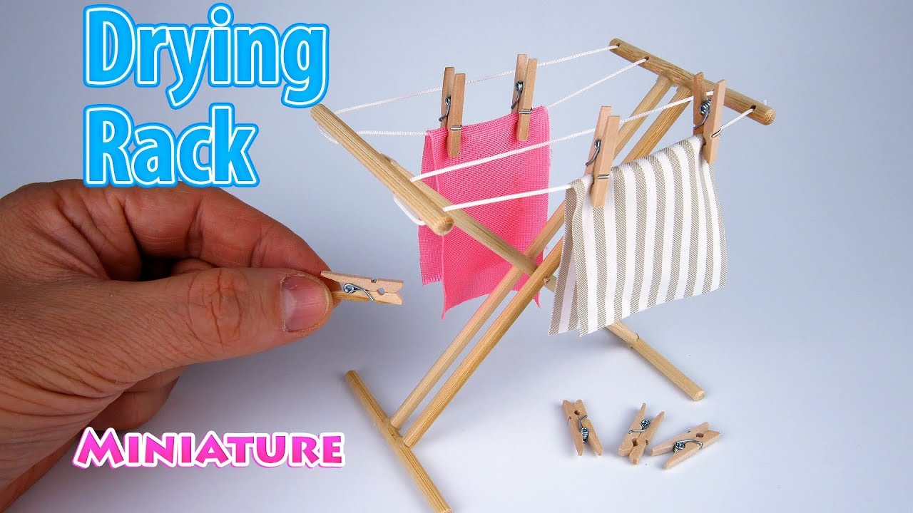DIY Realistic Miniature Drying Rack | DollHouse | No Polymer Clay!