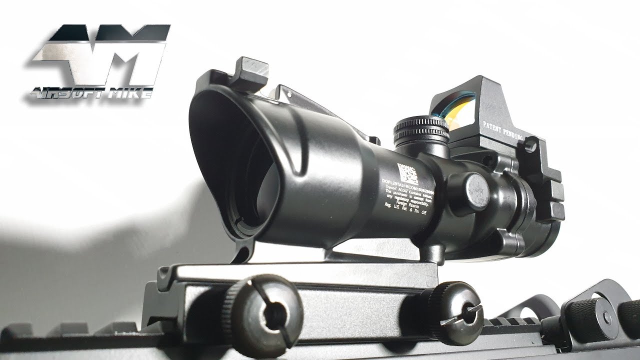 AIRSOFT ACOG SCOPE WITH RMR STYLE SIGHT / Fiber Optic Powered! / Not Trijicon