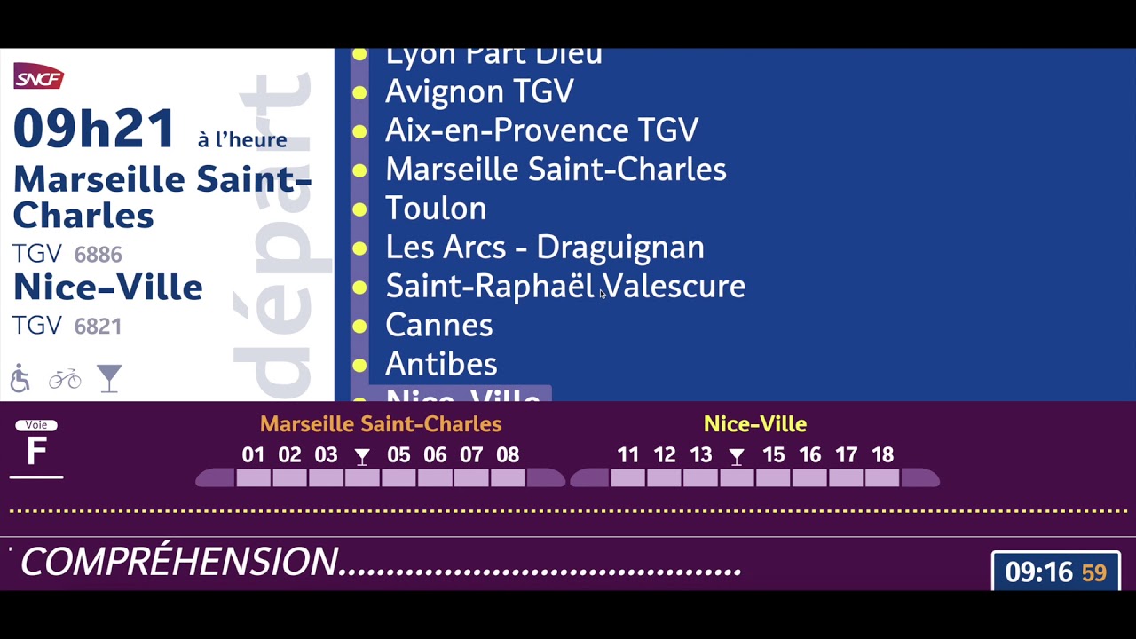 [INFOGARE] Annonce SNCF TGV 6886 & 6821 - Gare de Dijon-Ville
