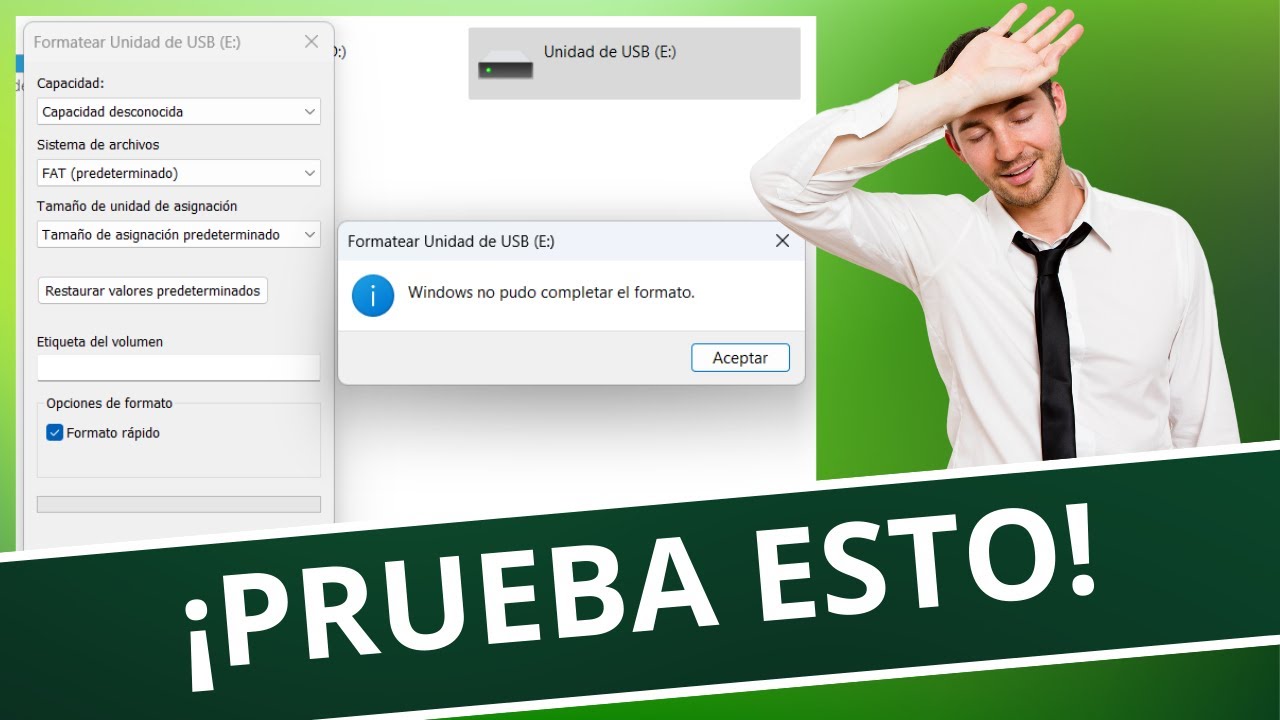 &iquest;No puedes FORMATEAR tu USB en WINDOWS? ✅ Aqu&iacute; la SOLUCI&Oacute;N