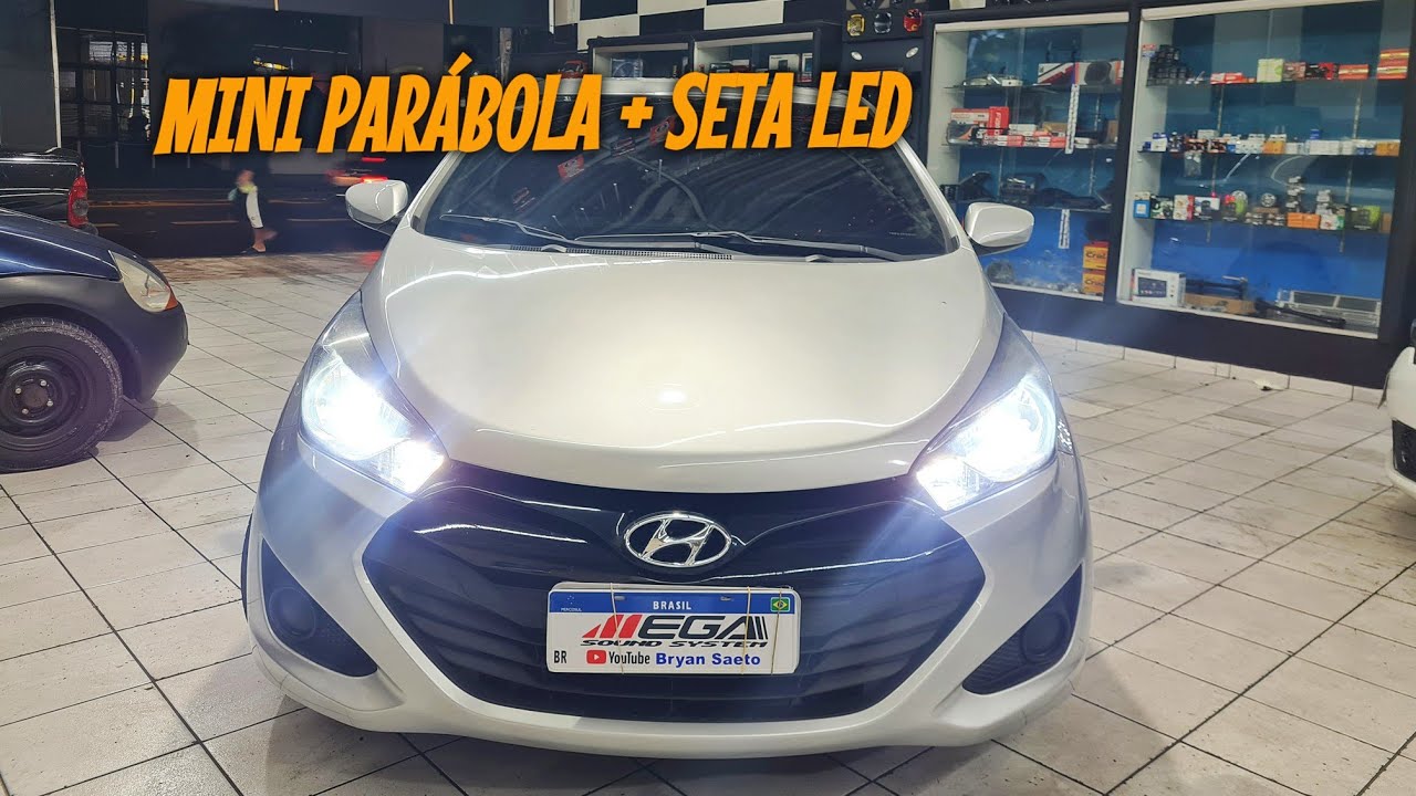 Hb20 2015 Led Mini Projetor+ Led 2 Polos DRL/ Seta + Central Multimídia Winca W7Pró + Fumê Lanterna
