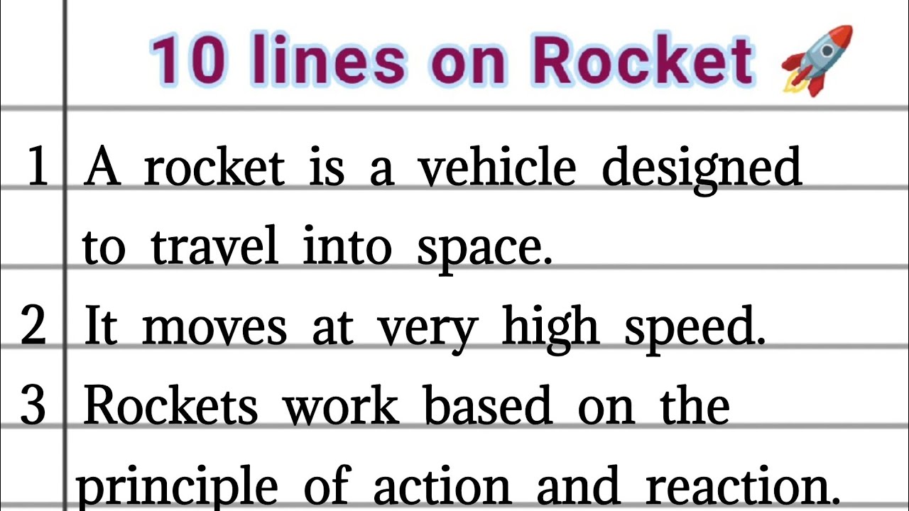 10 Lines on Rocket in English| Eassy in English|Eassy on Rocket in English
