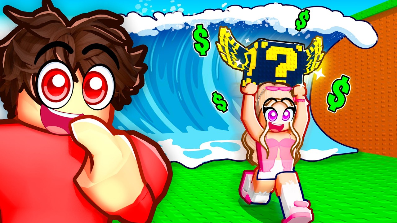 ROBLOX ESCAPE TSUNAMI FOR LUCKY BLOCKS...