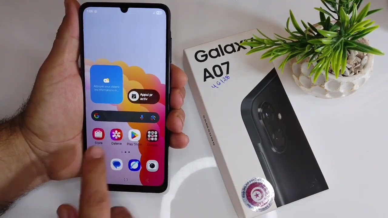 Unboxing Samsung galaxy A07: review, test camera, fingerprint, SIM card, fiche technique 