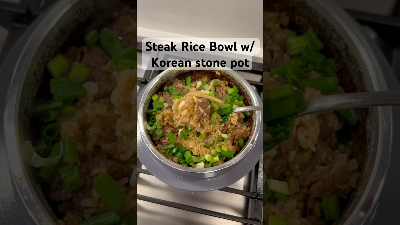 Steak Rice Bowl w/ Korean stone pot &ldquo;dolsot&rdquo; #korean #steak #onepotmeals #easyrecipe #dinnerideas