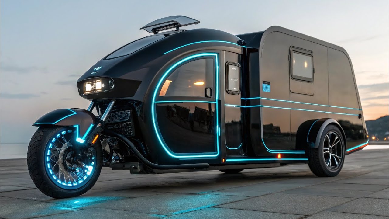 Этот футуристический трехколесный кемпер-трайк словно из 2099 года!