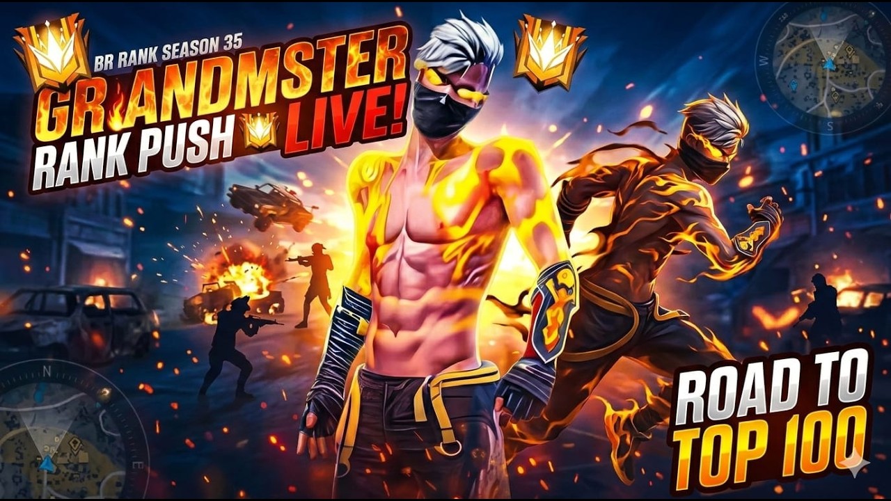 🔴[LIVE]  | BR Rank New Season 🚀 Grandmaster Grind Begins! | Road To 1K Subscribers #freefire #viral
