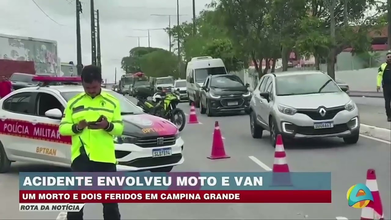 Rota da notícia - Tragédia no trânsito: colisão causa um morto e dois feridos em Campina Grande