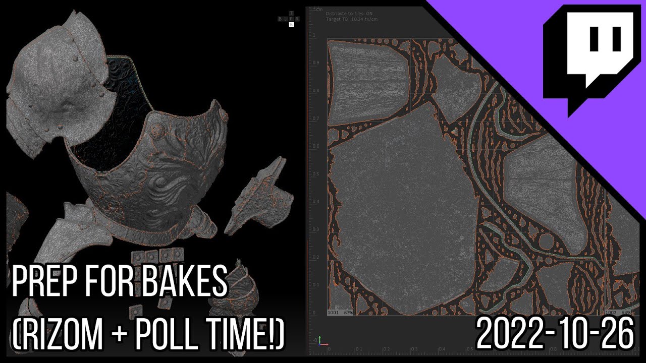 3D Character Sculpting - Marco Plouffe's Twitch Stream of 2022-10-26 - Prep for Bakes (Rizom)