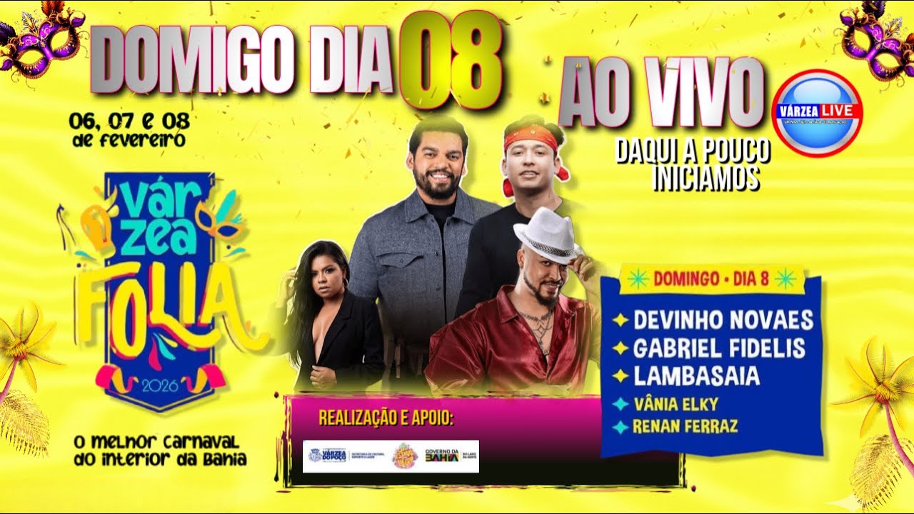 VÁRZEA FOLIA  2026 AO VIVO  EM VÁRZEA DO POÇO- BA  DOMINGO   DIA  08/02/2026