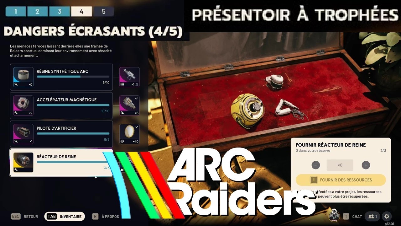 Résine synthétique - Réacteur de Reine DANGER ÉCRASANTS 4/5 PROJET PRÉSENTOIR À TROPHÉES ARC RAIDERS