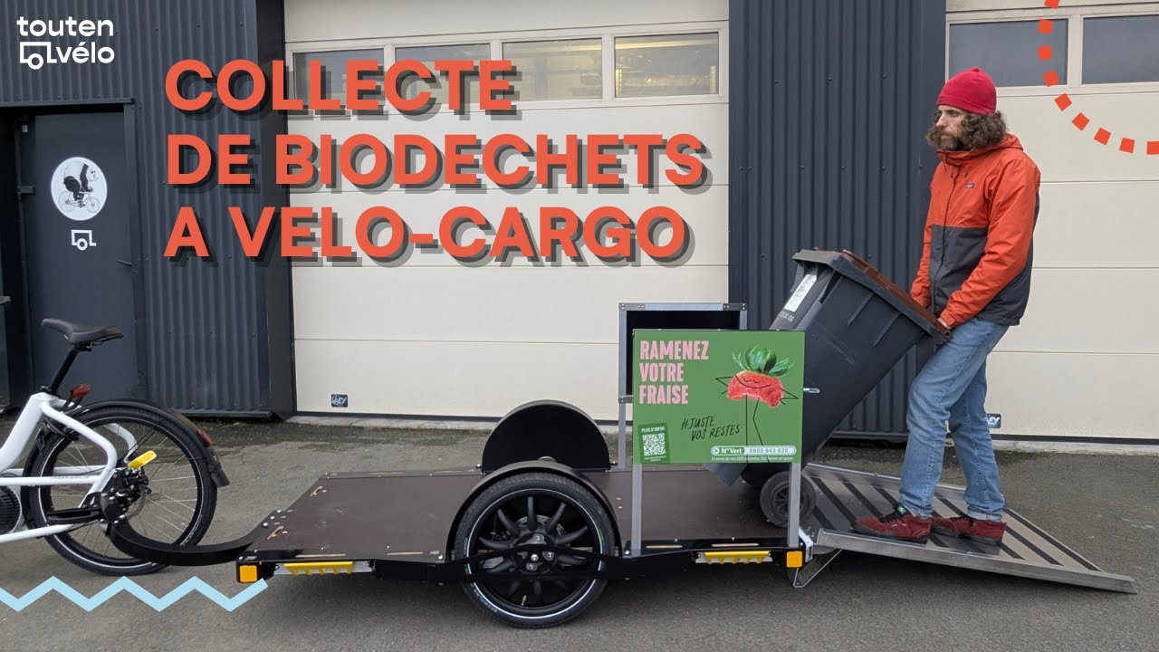 Collecte de biodéchets à vélo-cargo