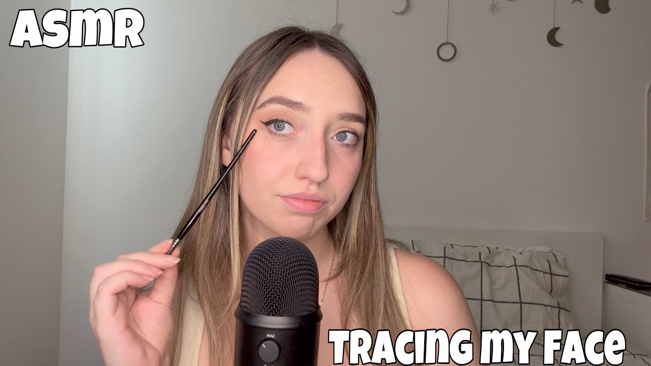 ASMR Tracing My Face | whispers, personal attention, over explaining 