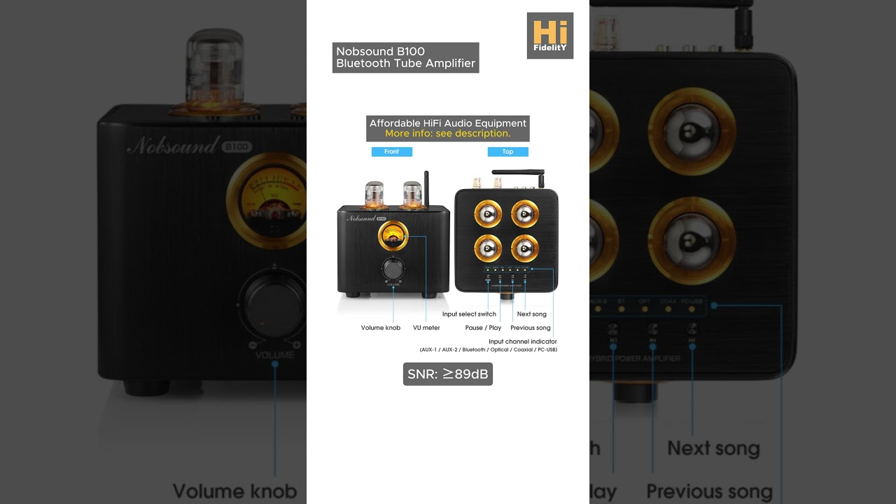 Nobsound B100 Bluetooth Tube Amplifier : HiFi Review #hifi #tubeamplifier