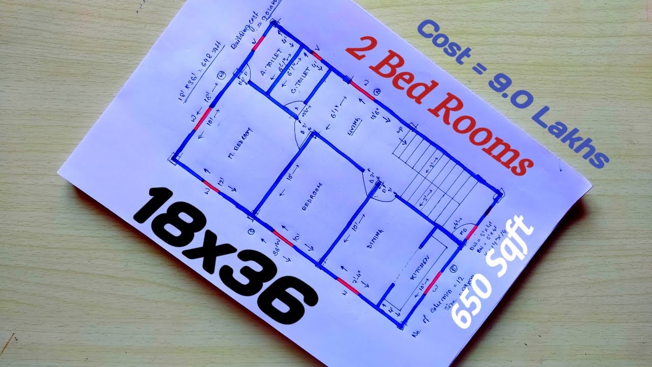 18*36 East facing House design|18x36 Small Building plan|650 sq ft makan ka naksha
