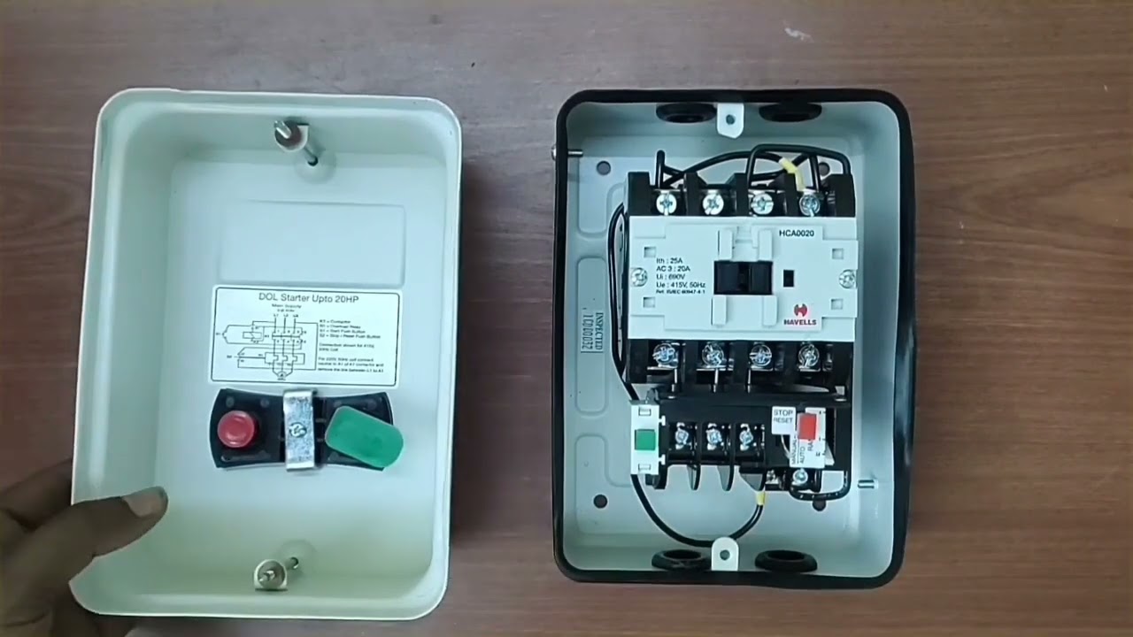 DOL, Direct online Starter working and it's wiring, motor starter , ⛽ pump starter
