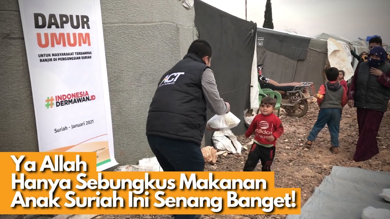 Cuma Sebungkus Makanan, ANAK SURIAH KORBAN PERANG INI SENENG BANGET!