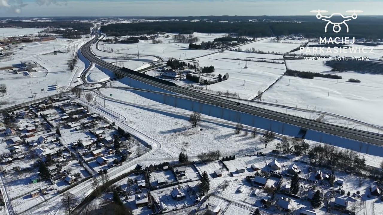 Biskupiec 15.02.2026 - zima nad Jeziorem Kraksy i początkowa faza przebudowy wyspy