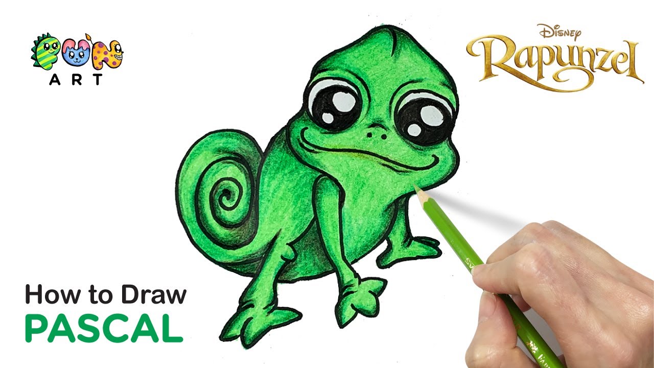 How To Draw PASCAL | RAPUNZEL | DISNEY | VERY EASY~!