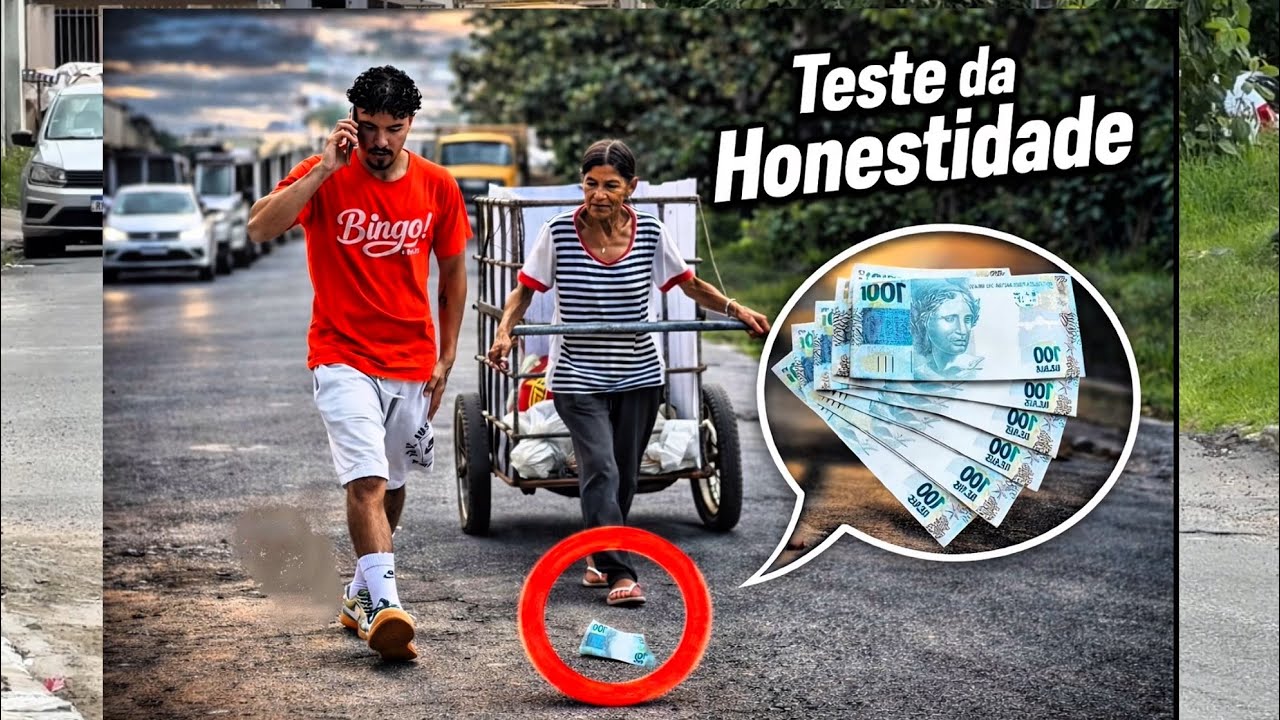 DEIXANDO MIL REAIS CAIRM NO CHÃO - TESTE SOCIAL
