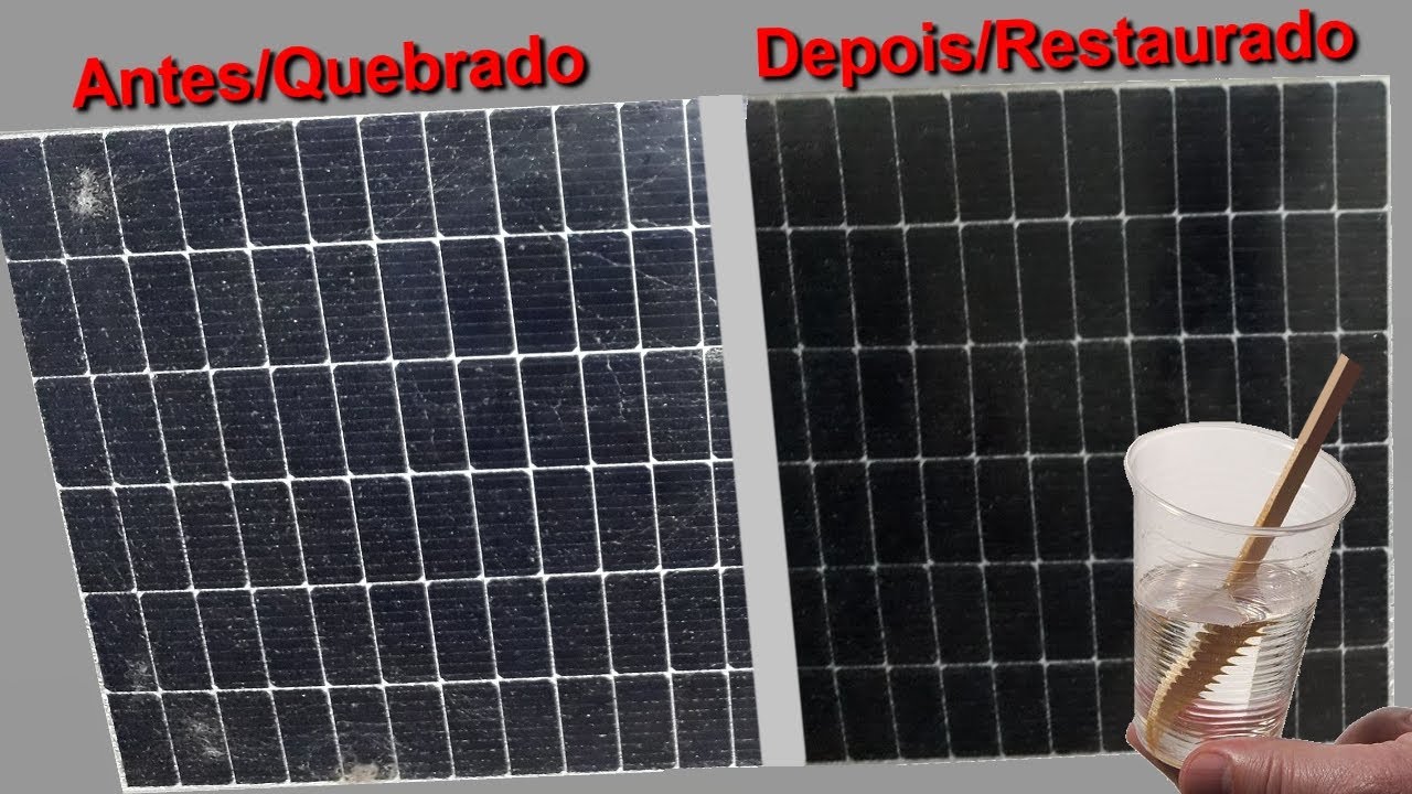 tutorial restaurando Painel Solar Trincado/quebrado com resina UV