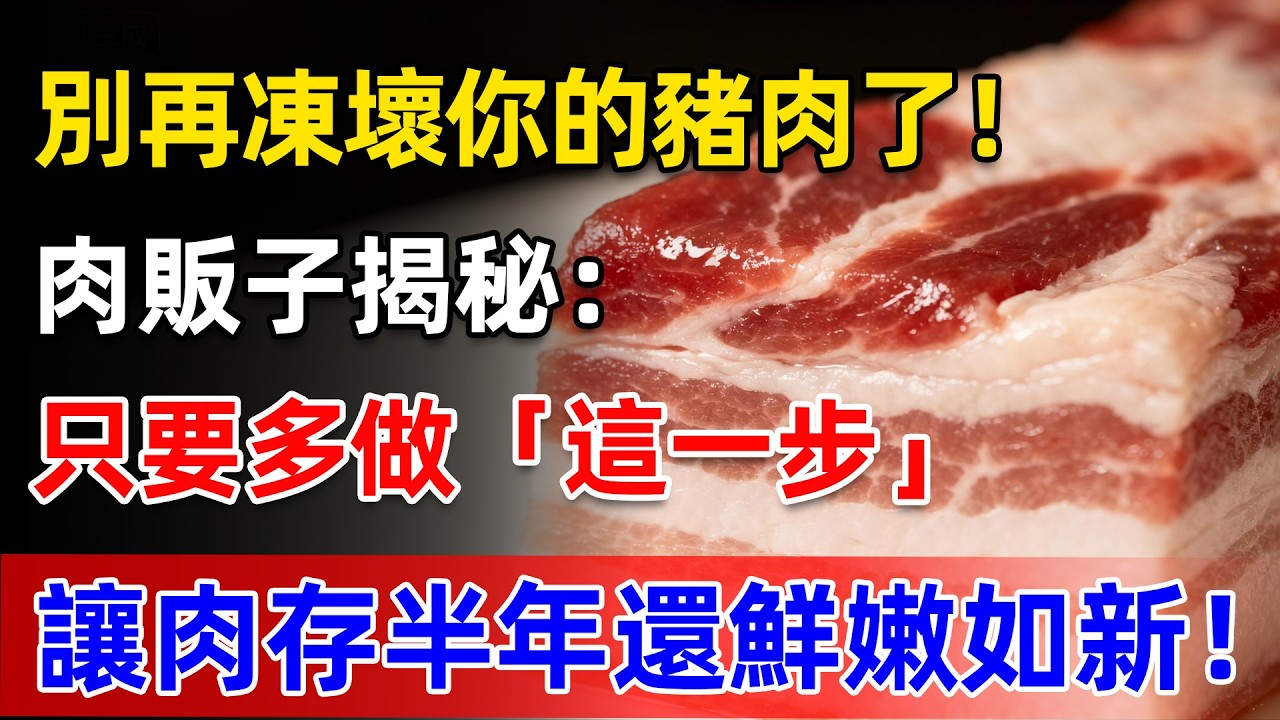 買回家的豬肉，千萬別再直接塞冷凍了！肉販子教我1招：多加“這個動作”，讓肉存半年還鮮嫩如新，不干不柴沒異味！
