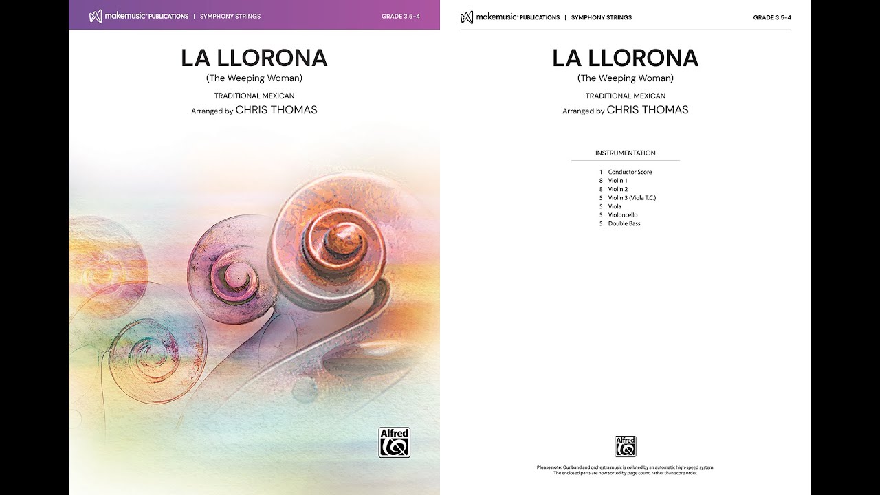 La Llorona, arr. Chris Thomas – Score & Sound