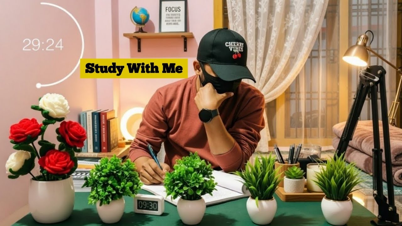Study With Me ✨ Real Time (Pomodoro + Real Time + Background Noise) Episode 12