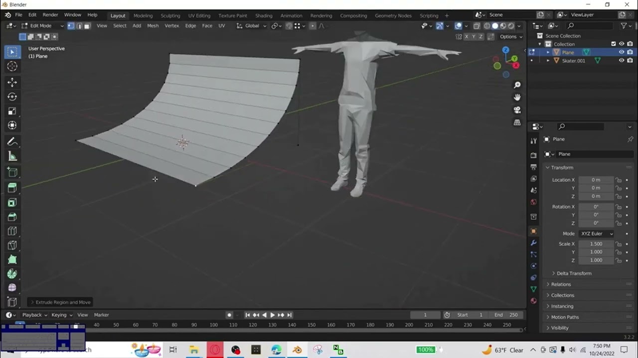 Quarter pipe tutorial blender pt 1