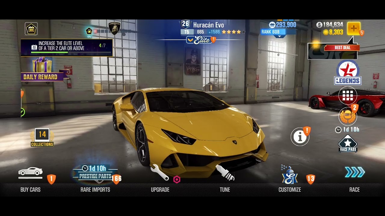 TINA'S TUNER PIT LAMBORGHINI Huracan Evo Event Increasing Elite Level & Dyno Tune | CSR 2