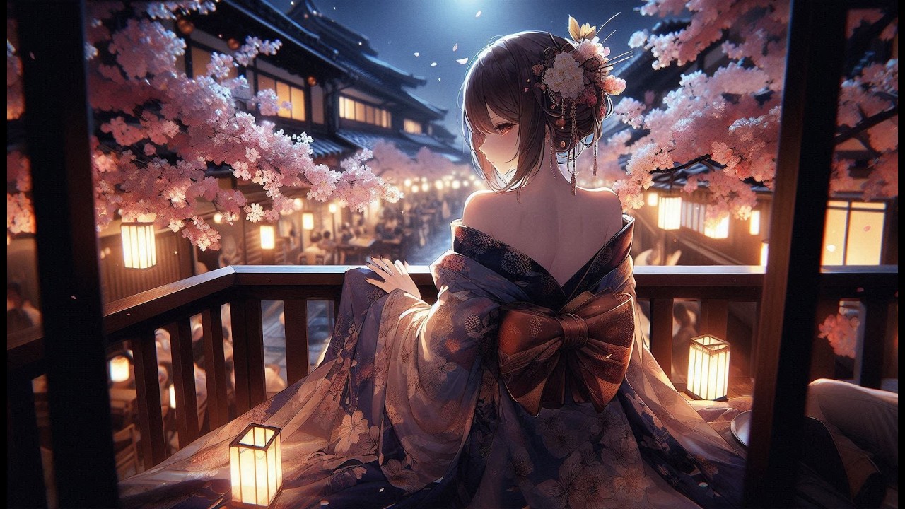 Cherry Blossom Lanterns | 1 Hour Relaxing Lofi Music