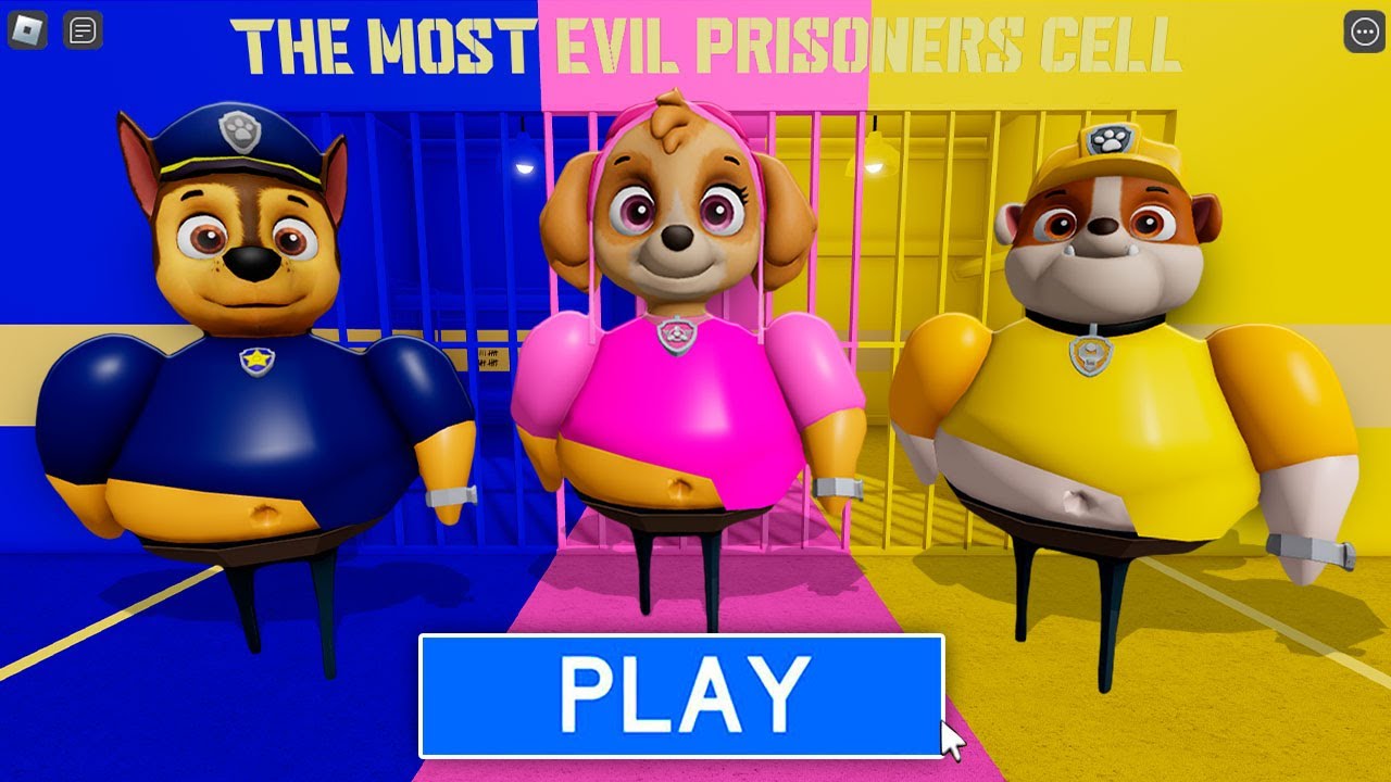 PAW PATROL Barry Vs PAW PATROL SKYE Barry Vs PAW PATROL RUBBLE Barry Scary Obby! Full Game #Roblox