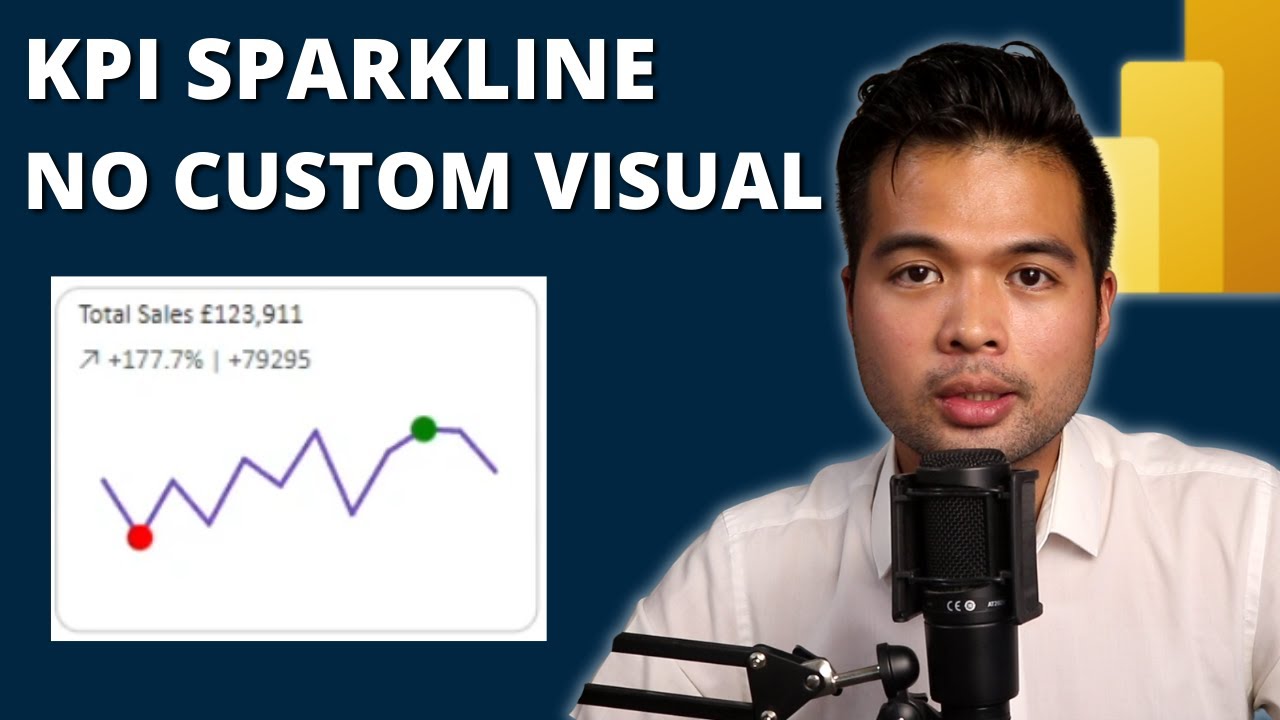 Создайте свой собственный KPI SPARKLINE с использованием визуальных элементов по умолчанию в Powe...